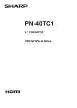 Preview for 1 page of Sharp PN-40TC1 Operation Manual