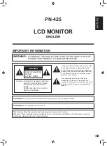 Preview for 3 page of Sharp PN-425 Operation Manual