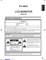 Предварительный просмотр 3 страницы Sharp PN-465E Operation Manual