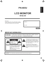 Preview for 3 page of Sharp PN-465U Operation Manual