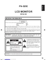 Предварительный просмотр 3 страницы Sharp PN-525E Operation Manual