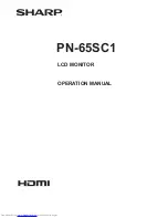 Предварительный просмотр 1 страницы Sharp PN-65SC1 Operation Manual