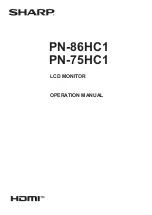 Предварительный просмотр 1 страницы Sharp PN-75HC1 Operation Manual