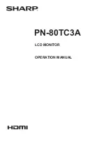 Предварительный просмотр 1 страницы Sharp PN-80TC3A Operation Manual