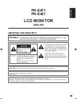 Предварительный просмотр 3 страницы Sharp PN-E421 Operation Manual