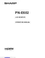 Предварительный просмотр 1 страницы Sharp PN-E602 Operation Manual