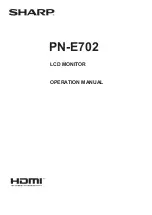 Предварительный просмотр 1 страницы Sharp PN-E702 Operation Manual