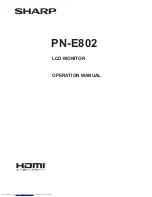 Sharp PN-E802 Professional Operation Manual preview