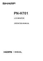 Sharp PN-H701 Operation Manual preview