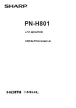 Preview for 1 page of Sharp PN-H801 Operation Manual