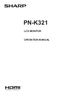 Preview for 1 page of Sharp PN-K321 Operation Manual