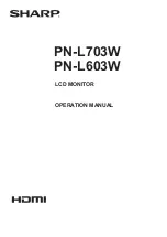 Sharp PN-L603W Operation Manual preview