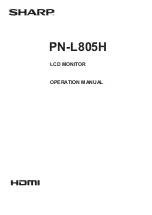 Sharp PN-L805H Operation Manual preview