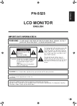 Предварительный просмотр 3 страницы Sharp PN-S525 Operation Manual