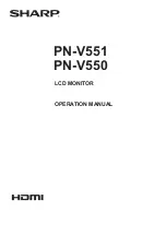 Предварительный просмотр 1 страницы Sharp PN-V550 Operation Manual