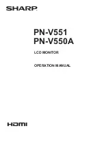 Предварительный просмотр 1 страницы Sharp PN-V550A Operation Manual