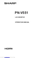 Предварительный просмотр 1 страницы Sharp PN-V551 Operation Manual