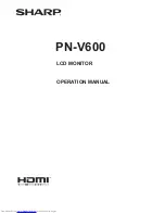 Preview for 1 page of Sharp PN-V600 Operation Operation Manual