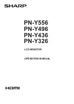 Sharp PN-Y326 Operation Manual preview