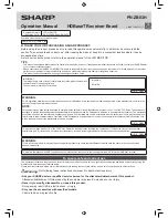 Preview for 1 page of Sharp PN-ZB03H Operation Manual
