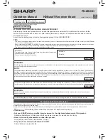 Предварительный просмотр 1 страницы Sharp PN-ZB03H Operation Manual