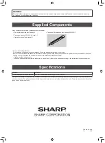 Предварительный просмотр 2 страницы Sharp PN-ZL06 Operation Manual