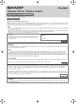 Sharp PN-ZW01 Operation Manual preview