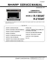 Preview for 1 page of Sharp R-1500AT Service Manual