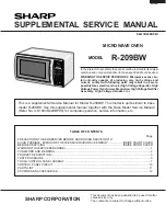 Sharp R-209BW Supplemental Service Manual preview