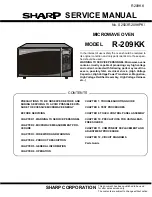 Preview for 1 page of Sharp R-209KK Service Manual