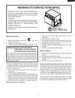 Preview for 3 page of Sharp R-2130JS Supplemental Service Manual