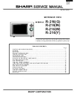 Sharp R-216(G) Service Manual preview