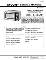 Sharp R-21LCF - Oven Microwave 1000 W Service Manual preview