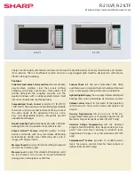 Sharp R-21LTF - Oven Microwave 1000 W Specification Sheet preview