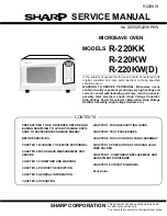 Sharp R-220KK Service Manual preview