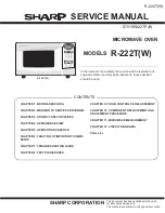 Preview for 1 page of Sharp R-222T Carousel Service Manual