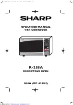 Sharp R-238A Operation Manual With Cookbook preview