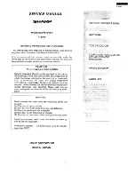 Preview for 3 page of Sharp R-2V54 Service Manual