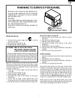 Preview for 3 page of Sharp R-305B-W Service Manual