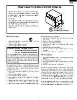 Предварительный просмотр 3 страницы Sharp R-320BB Service Manual