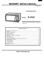 Sharp R-380D Service Manual preview