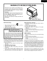 Preview for 3 page of Sharp R-408HS Supplemental Service Manual