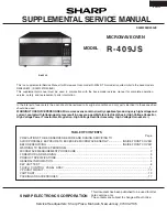 Sharp R-409JS Supplemental Service Manual preview