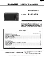 Sharp R-420EK Service Manual preview