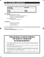 Preview for 2 page of Sharp R-426H Operation Manual