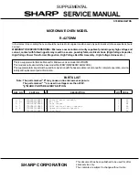 Preview for 1 page of Sharp R-427DWM Service Manual