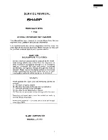 Preview for 2 page of Sharp R-4A62 Service Manual