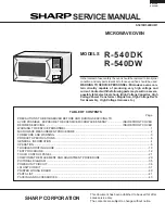 Sharp R-540DK Service Manual preview