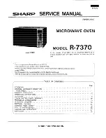 Preview for 1 page of Sharp R-7370 Service Manual