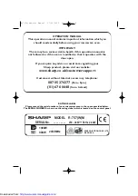 Preview for 2 page of Sharp R-757M Operation Manual With Cookbook